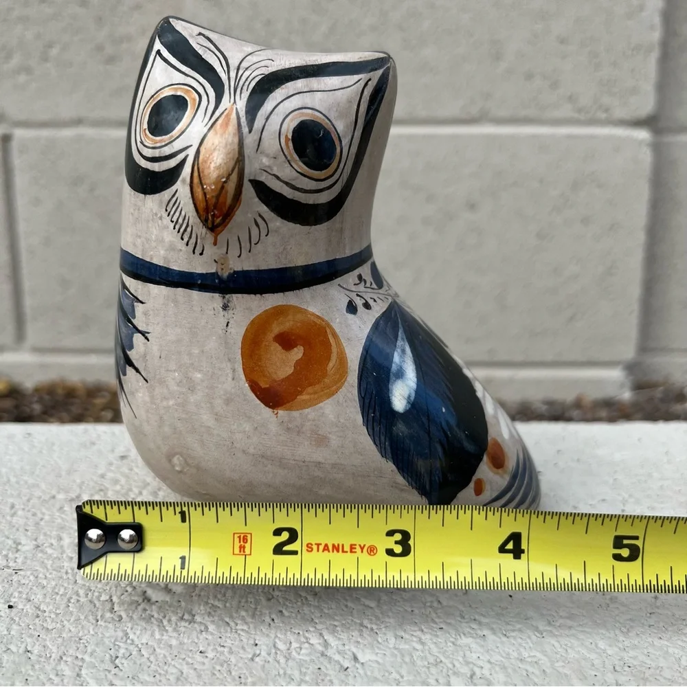 Tonala Mexican Pottery Vintage MCM Folk Art Owl